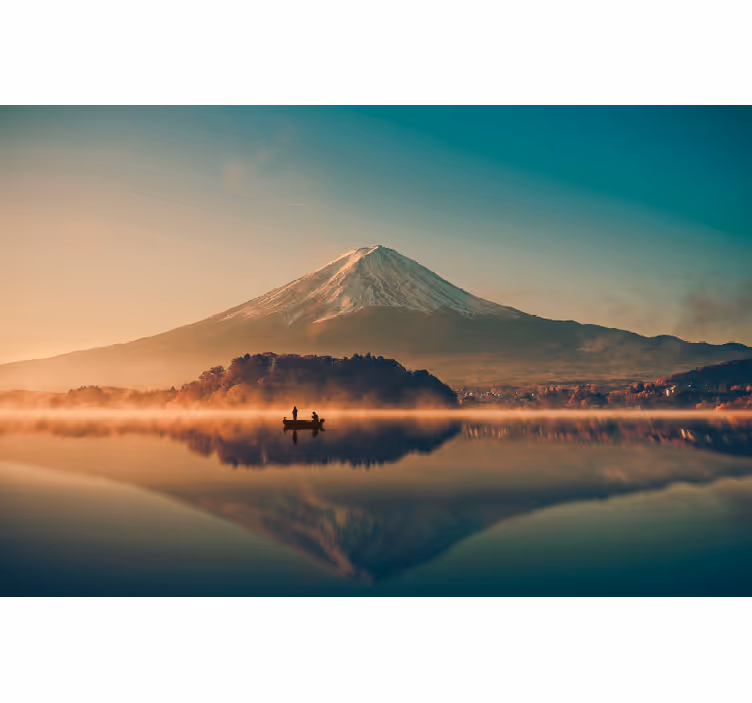 Mural de paisajes reflejo del monte fuji - TenVinilo