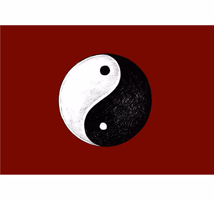 Mural dormitorio matrimonial símbolo yin yang - TenVinilo