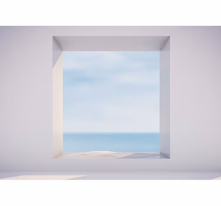 Fotomural 3D Ventana de techo vista al mar - TenVinilo