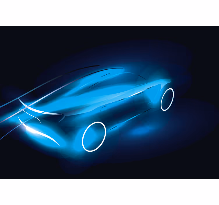 Mural de vehículos diseño de coche futurista - TenVinilo
