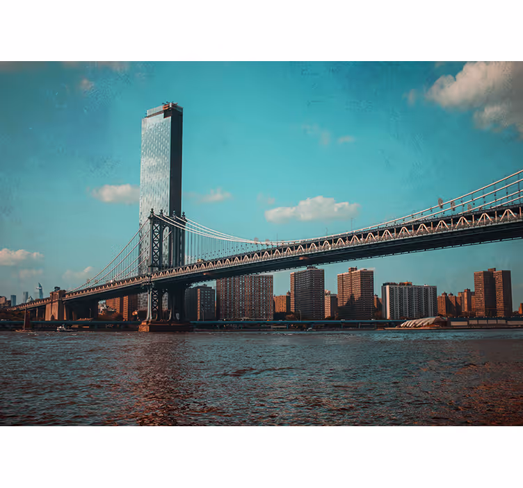 Mural New York perspectiva del puente de brooklyn - TenVinilo