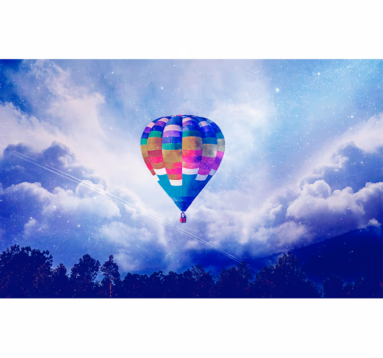 Fotomural cielo Fotomural dormitorio cielo nubes y globos - TenVinilo