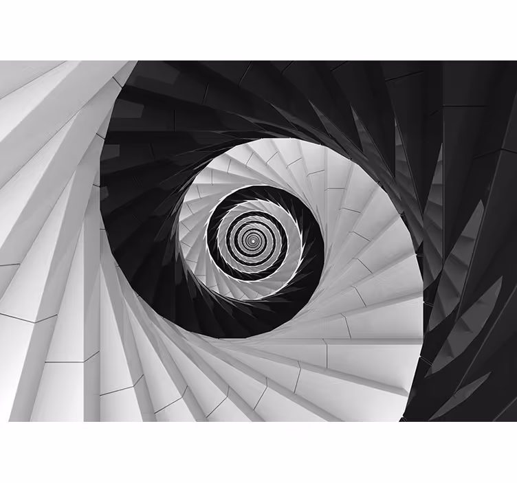 Mural abstracto estructura de efecto espiral - TenVinilo