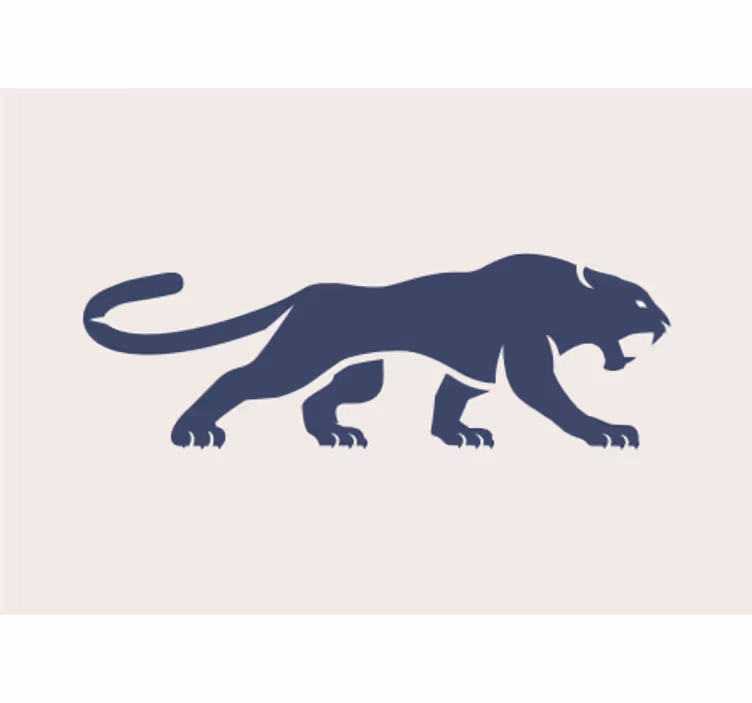 Mural de leones majestuosa silueta de león - TenVinilo