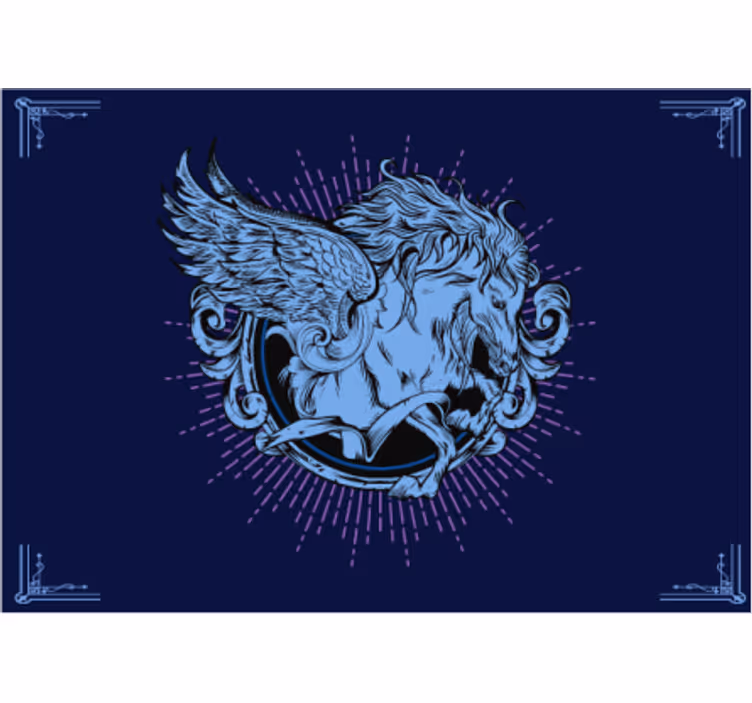 Fotomural fantasía Diseño azul pegaso - TenVinilo