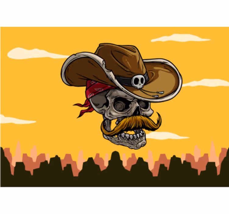 Fotomural fantasía Vaquero de calavera - TenVinilo