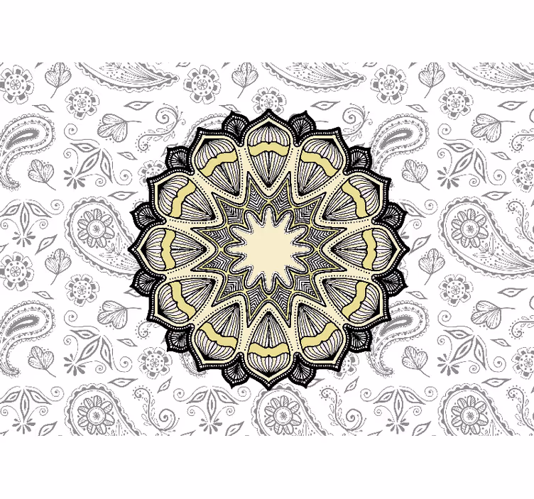 Fotomural mandala Flor clásica y paisley - TenVinilo