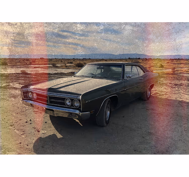 Mural de vehículos nostalgia de coches clásicos - TenVinilo