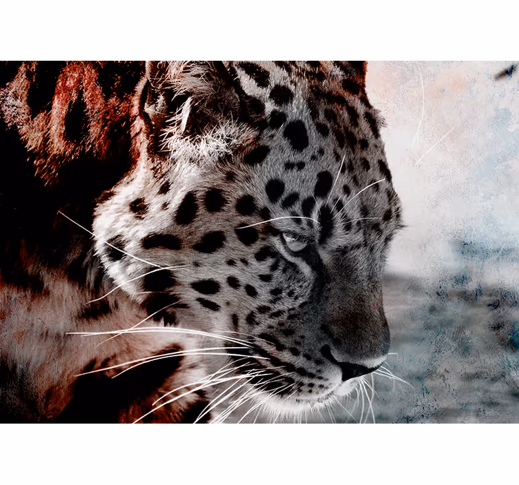Fotomural animale Leopardo blanco y negro - TenVinilo