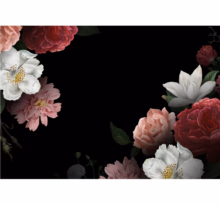Mural de flores arreglo floral exquisito - TenVinilo