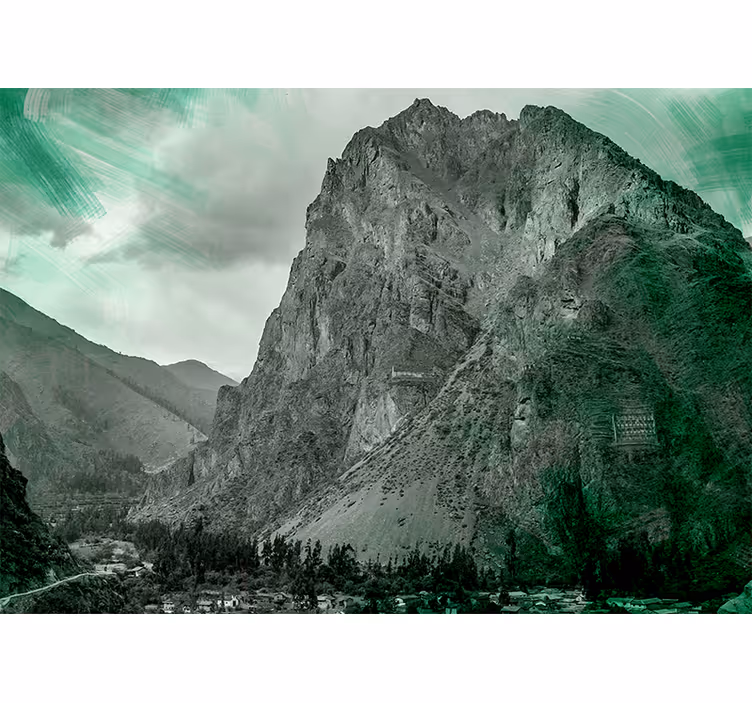 Mural de montañas majestuosas verdes - TenVinilo