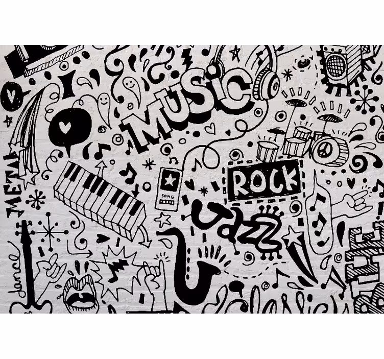Fotomural musical Doodle de música - TenVinilo