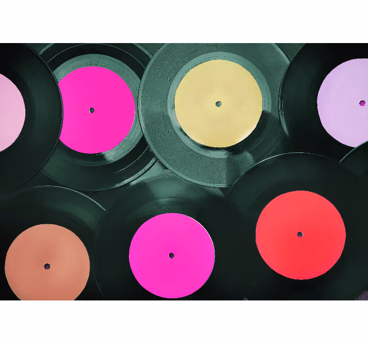 Mural de música rincón de discos de vinilo - TenVinilo