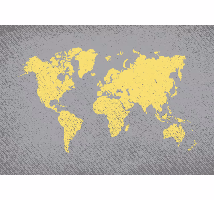 Mural mapamundi mapa del mundo en contornos - TenVinilo