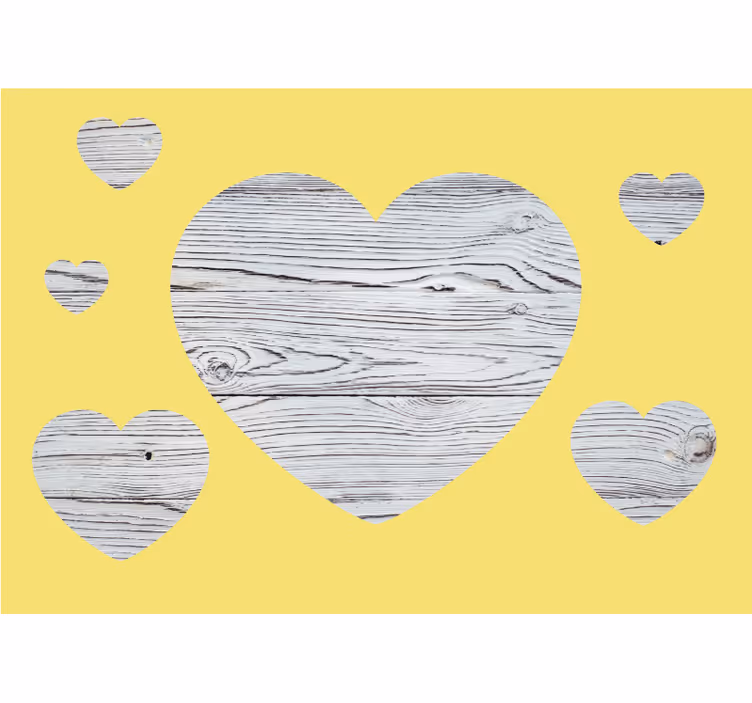 Mural de amor patrón de madera en forma de corazón - TenVinilo