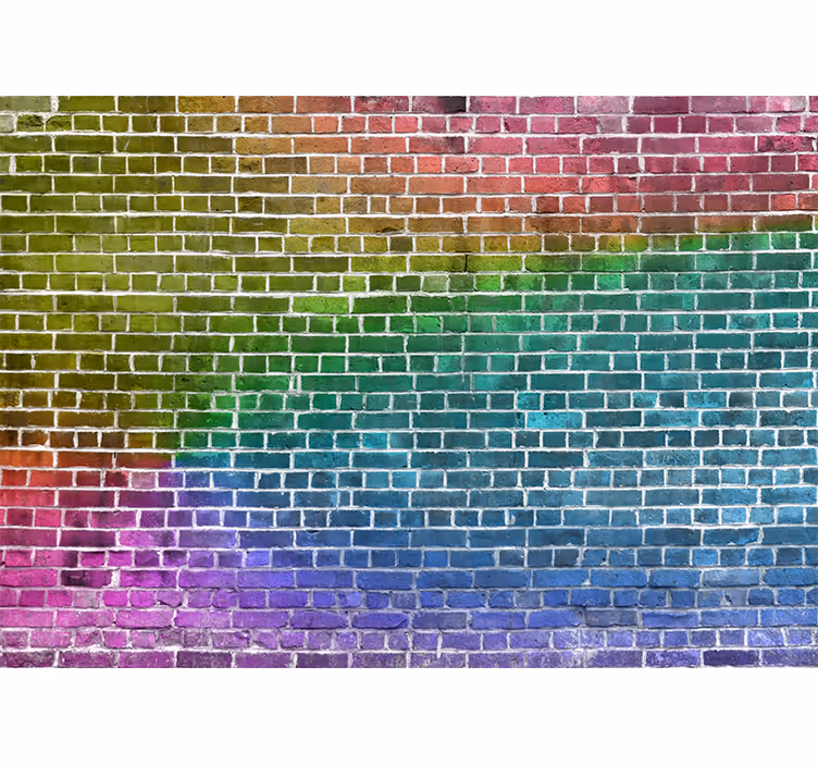 Fotomural imitación ladrillo Ladrillos de colores - TenVinilo