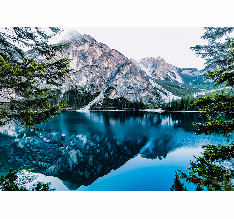 Mural de paisajes lago de la reflexión de montañas - TenVinilo