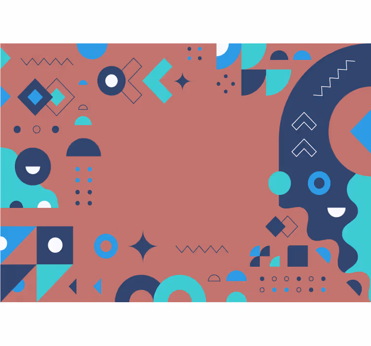 Mural para salón Diseño escandinavo geométrico - TenVinilo