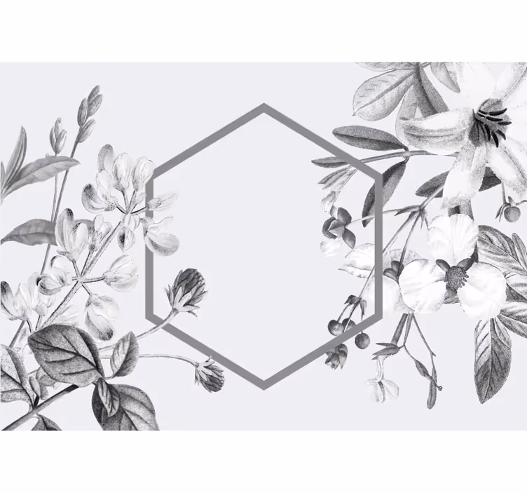 Mural para salón Ilustración de planta elegante monocolor - TenVinilo