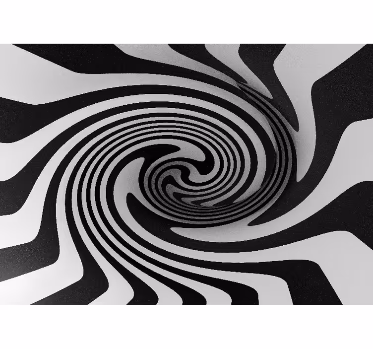 Mural abstracto efecto de ilusión espiral - TenVinilo