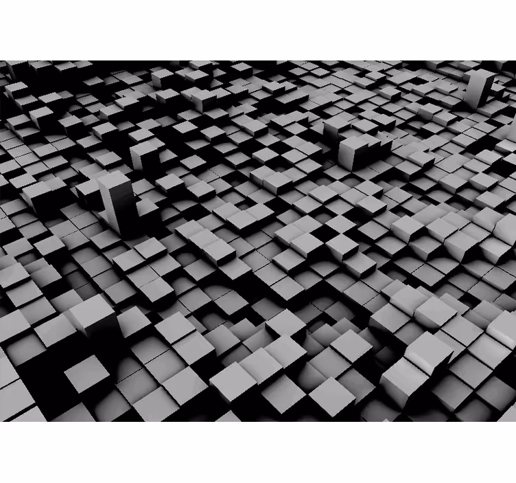 Mural abstracto formación de bloques geométricos - TenVinilo