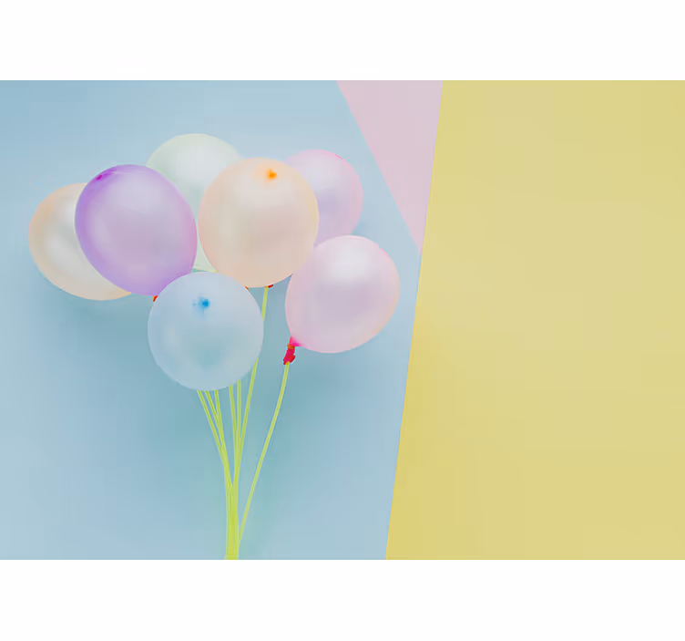 Mural infantil Marco moderno con globos - TenVinilo