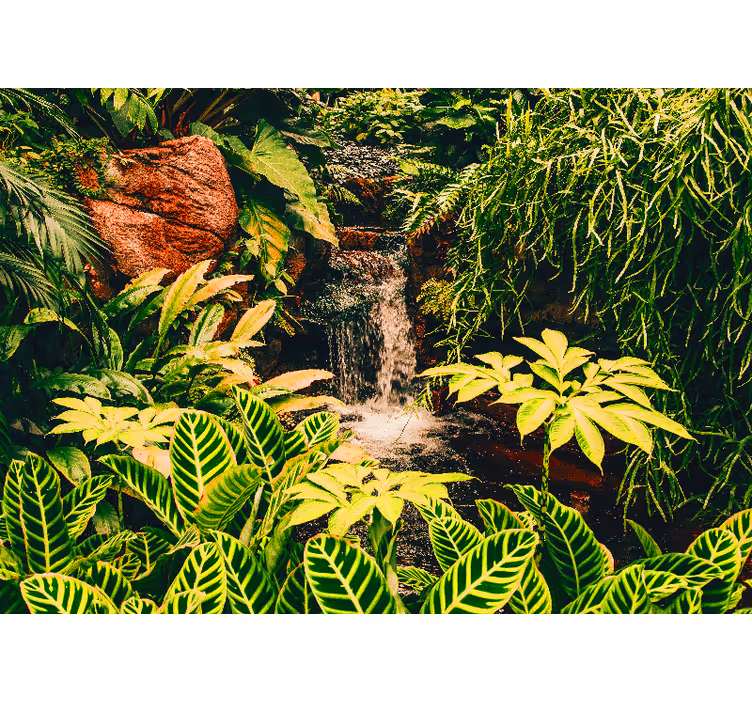 Mural de naturaleza entorno tropical vibrante - TenVinilo