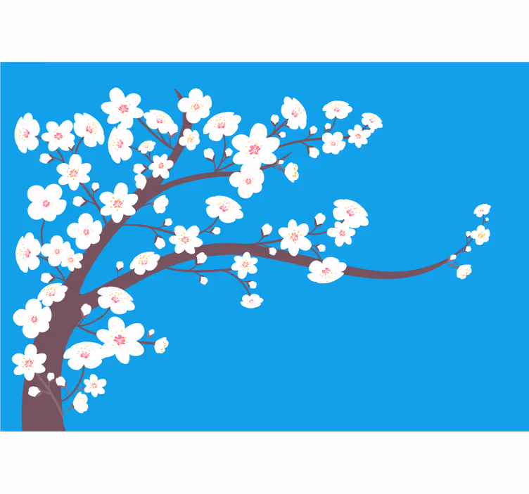 Mural de flores rama de sakura en flor - TenVinilo