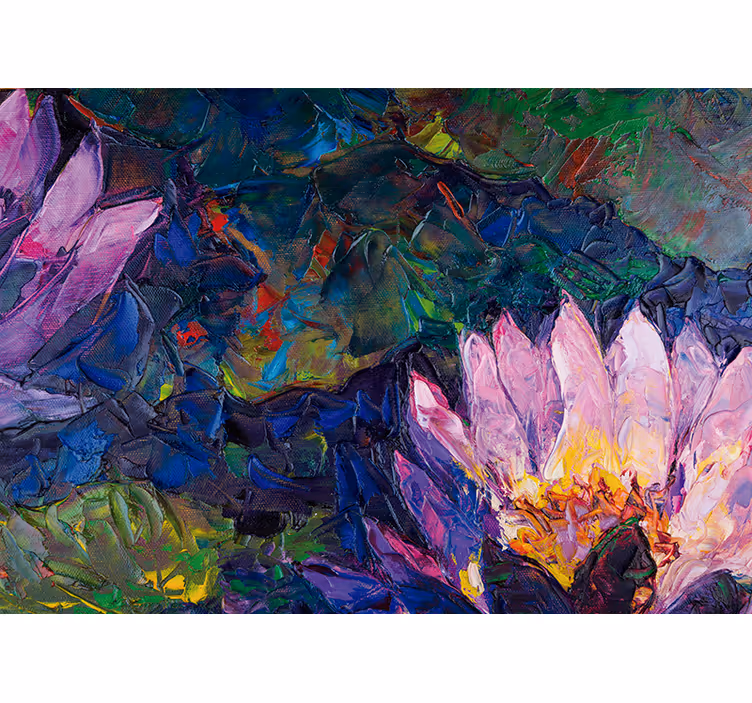 Mural de flores loto abstracto - TenVinilo
