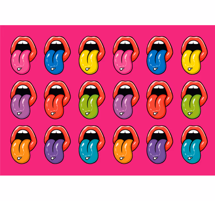 Fotomural arte urbano Labios multicolores pop art - TenVinilo