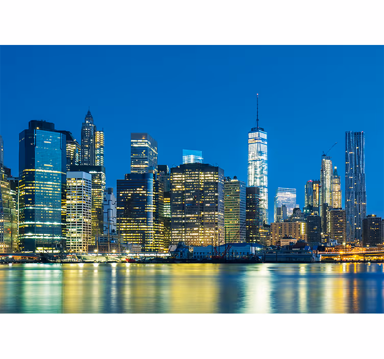 Mural new york skyline nocturno - TenVinilo