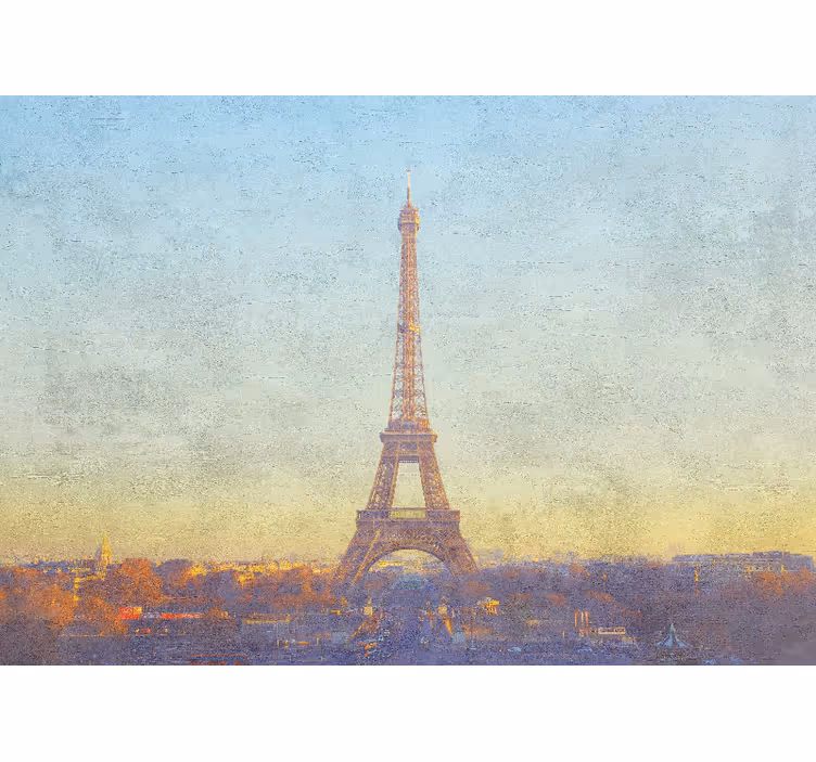 Mural de parís torre eiffel al anochecer - TenVinilo