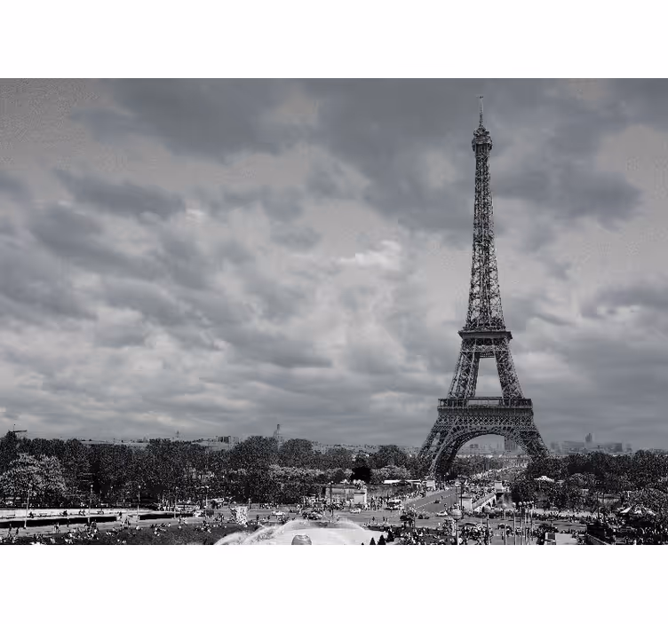 Fotomural de ciudad París blanco y negro - TenVinilo