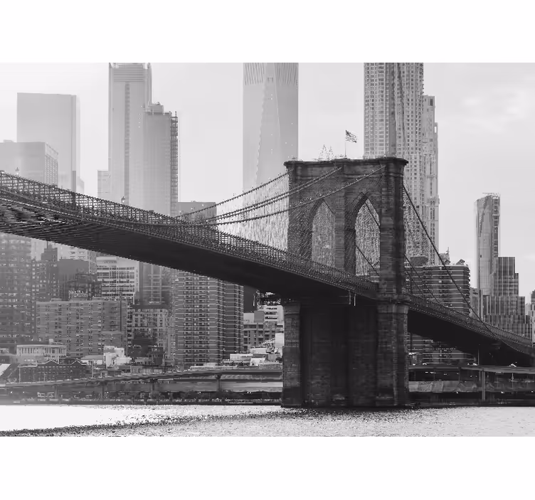 Fotomural de ciudad Imagen del puente de brooklin en blanco y neg - TenVinilo