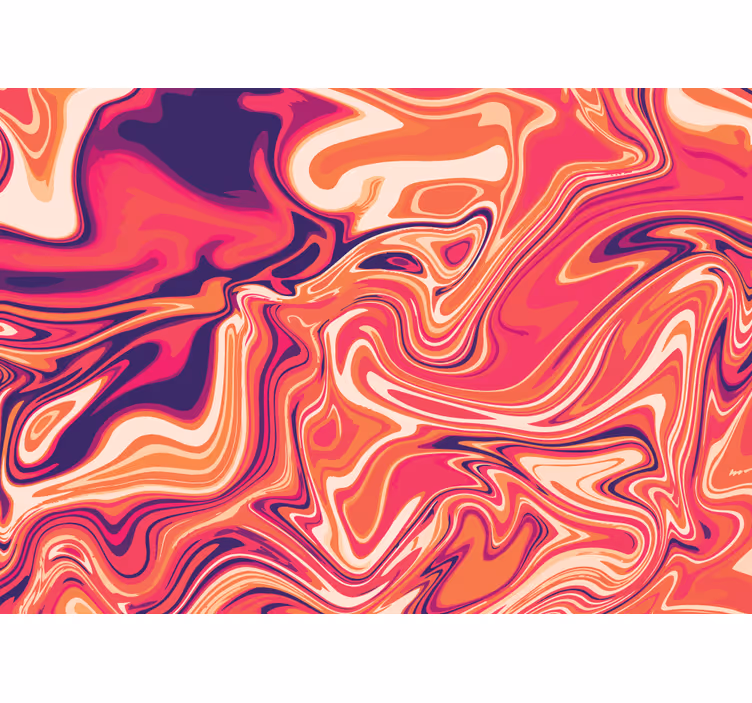 Mural abstracto motivos de remolinos fluidos - TenVinilo