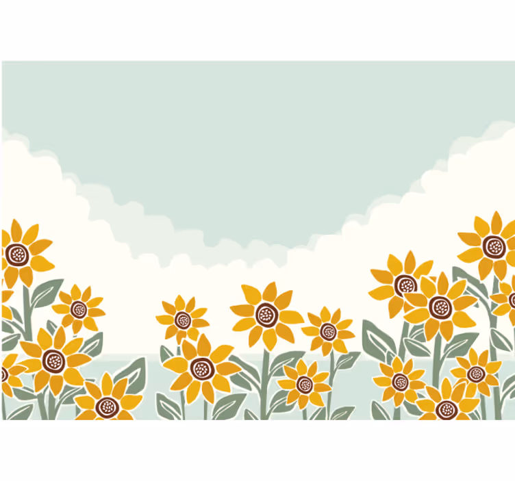 Mural de flores jardín de girasoles - TenVinilo