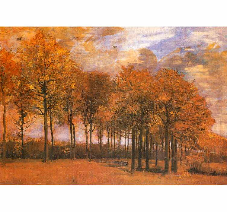 Mural de paisajes escenario de bosque en otoño - TenVinilo
