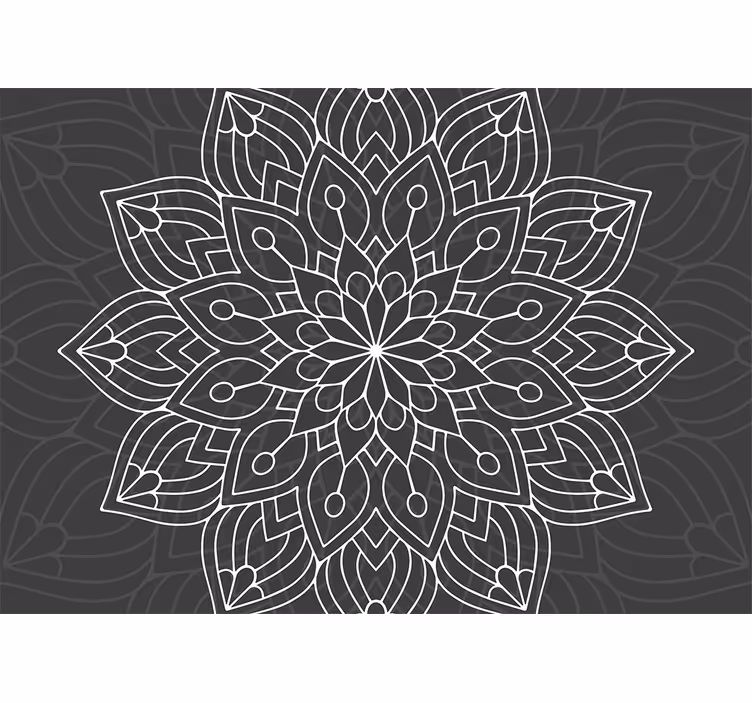 Mural de mandala patrón floral intrincado - TenVinilo