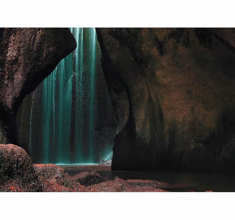 Fotomural de cascada Dentro de la cascada escondida - TenVinilo