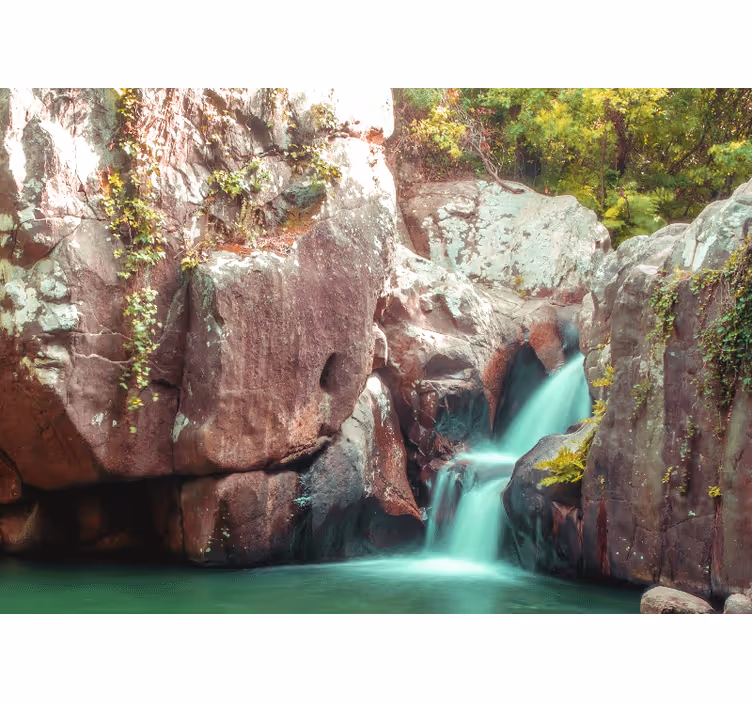 Mural de naturaleza paisaje de cascada tranquila - TenVinilo
