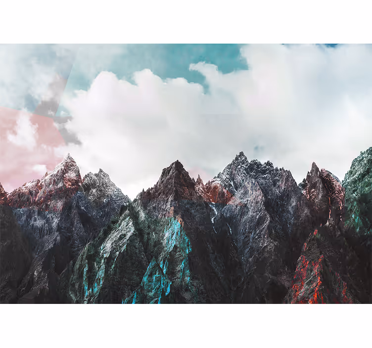 Mural de montañas cumbres majestuosas - TenVinilo