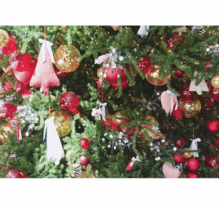 Mural de navidad adornos festivos navideños - TenVinilo