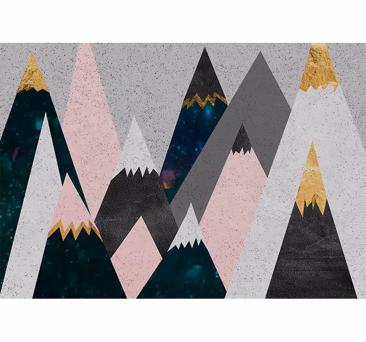 Mural de montañas picos de montañas abstractos - TenVinilo