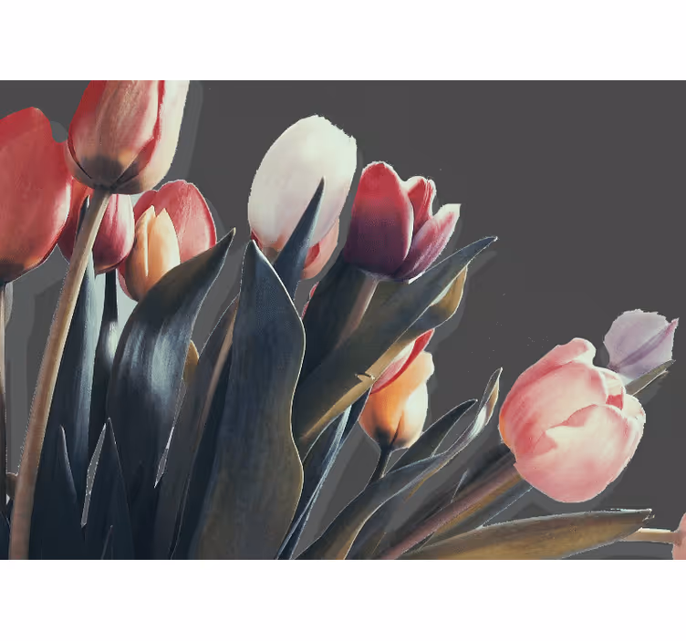 Mural de flores exposición de tulipanes - TenVinilo