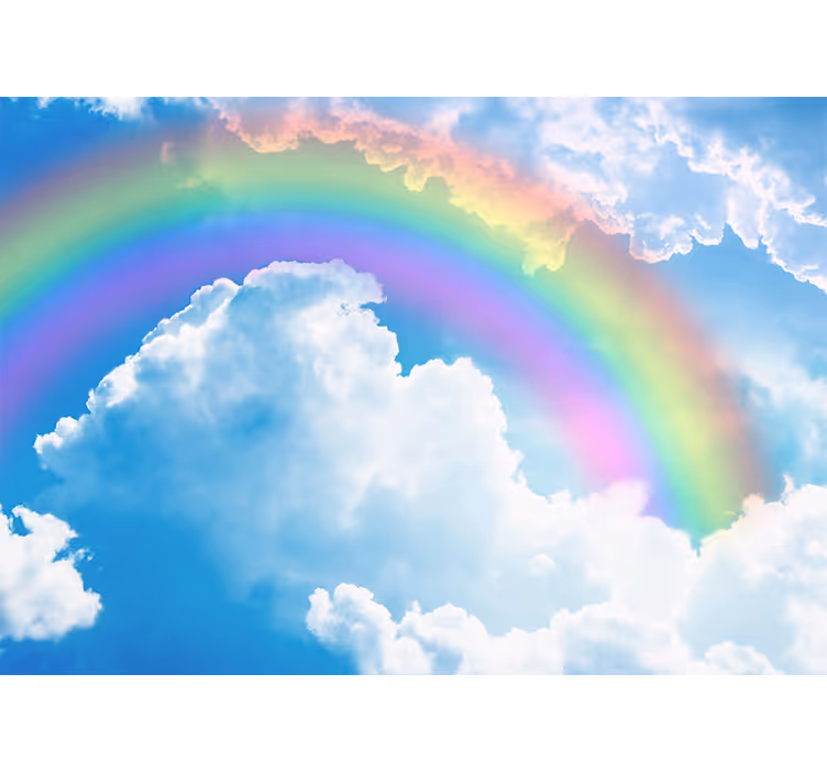 Fotomural cielo Arcoiris en un cielo azul con - TenVinilo