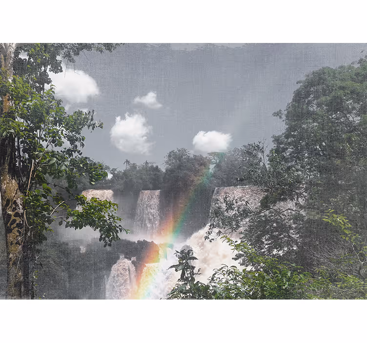 Mural de cascada escena de cascada en la selva - TenVinilo