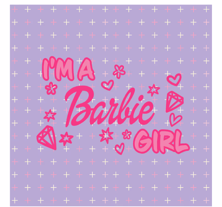 Mural de frases soy una chica barbie - TenVinilo