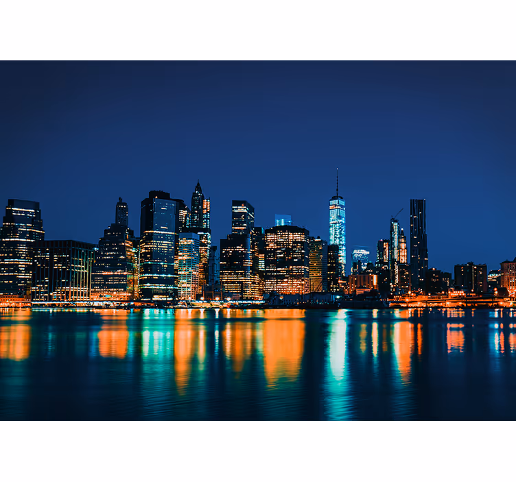 Mural new york horizonte nocturno - TenVinilo