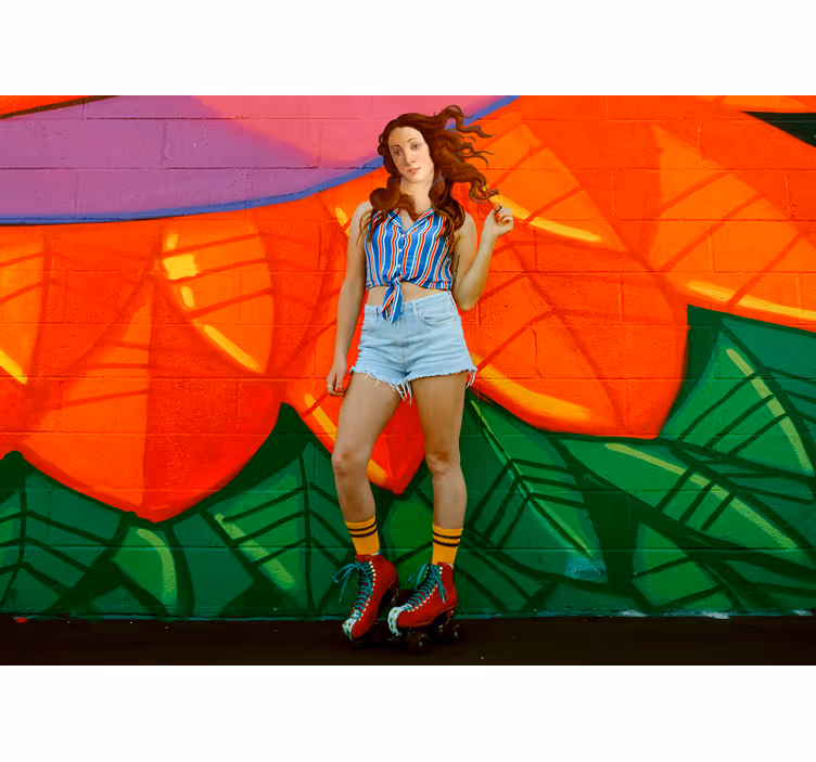 Mural graffiti patinador audaz - TenVinilo