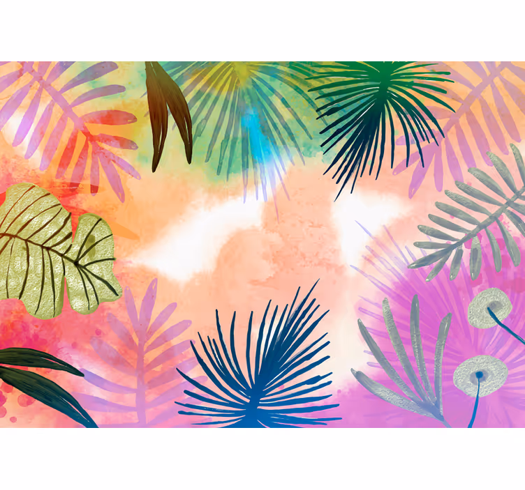 Mural de naturaleza diseños de follaje tropical - TenVinilo